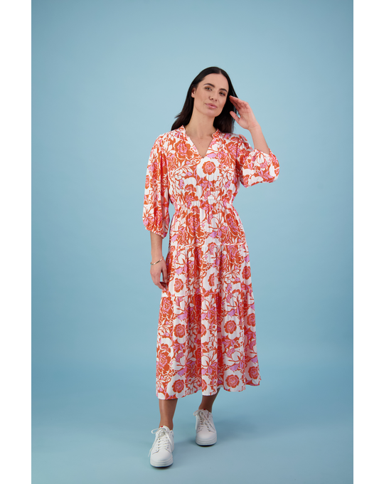 VASSALLI LONG DRESS WITH ELBOW LENGTH SLEEVE