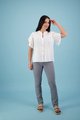 VASSALLI BUTTON UP TOP WITH PETAL SLEEVE