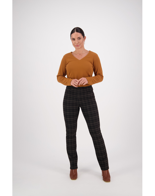 VASSALLI SLIM LEG PRINTED PONTI PULL ON PANT