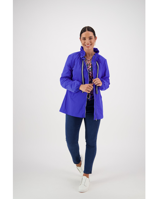 VASSALLI ELASTIC NECKLINE JACKET WITH CONTRAST TRIMS