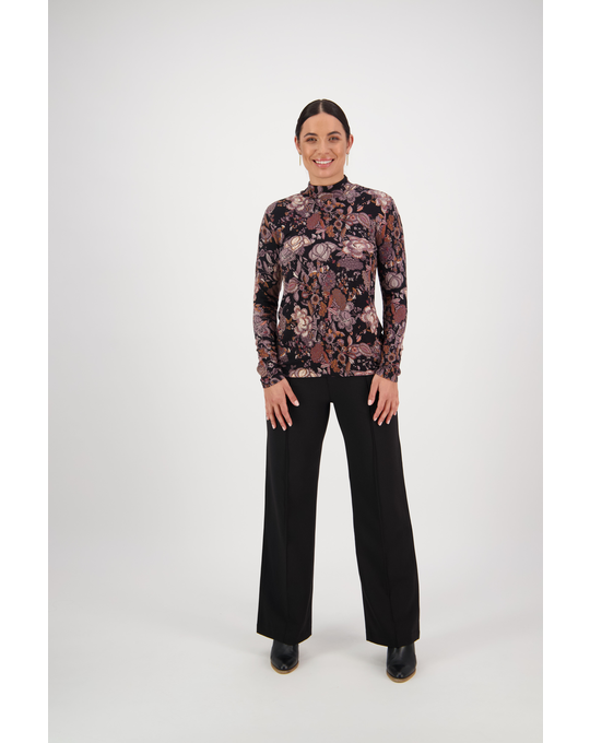 VASSALLI LONG SLEEVE TOP WITH HIGH NECK