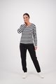 VASSALLI V NECK LONG SLEEVE STRIPED TOP