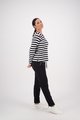 VASSALLI V NECK LONG SLEEVE STRIPED TOP