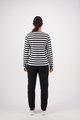 VASSALLI V NECK LONG SLEEVE STRIPED TOP