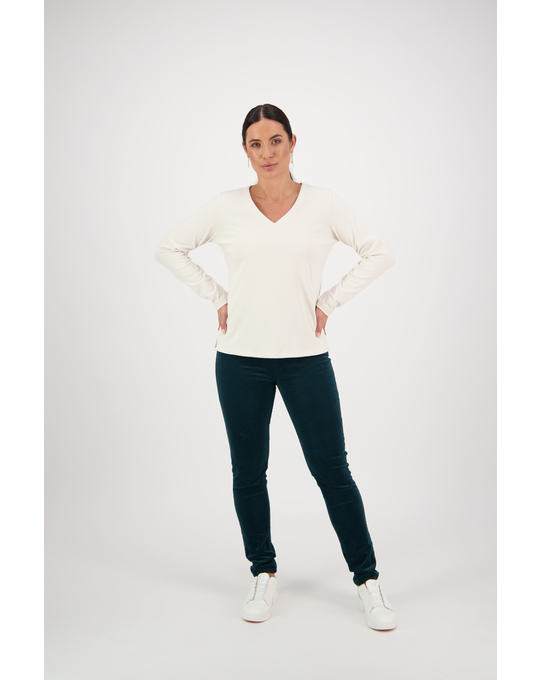 VASSALLI V NECK LONG SLEEVE TOP