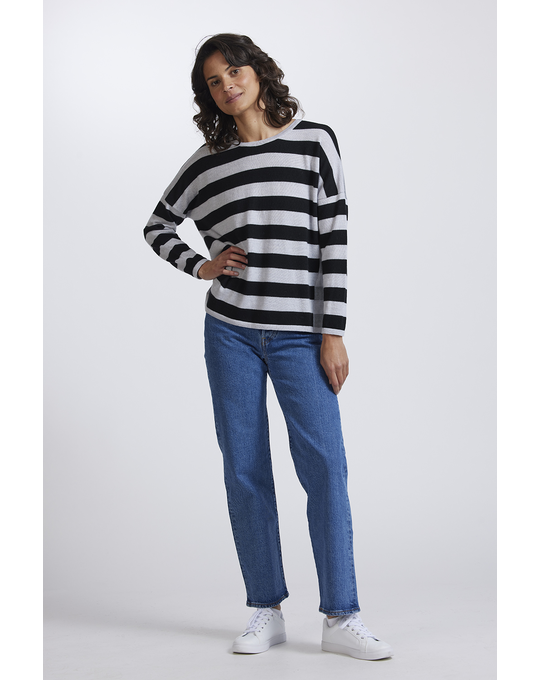ROYAL MERINO STRIPED DROP SHOULDER JUMPER