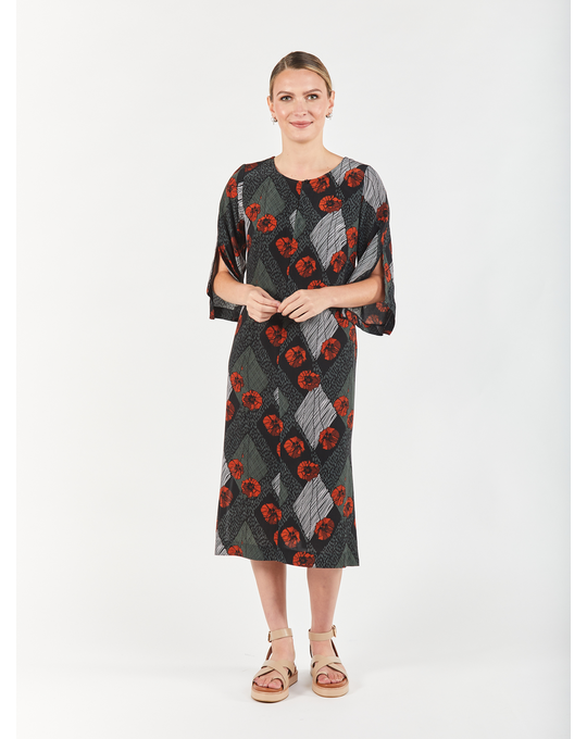 OBI POPPY SHIFT DRESS