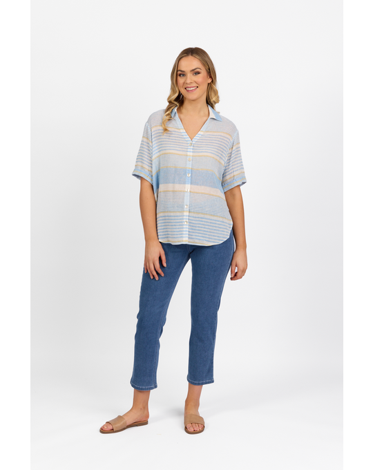 VASSALLI DROPPED SHOULDER SHIRT WITH ROUNDED HEM