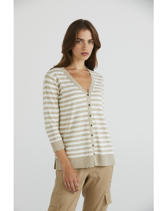 LANIA SHELL STRIPE CARDI