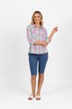 VASSALLI BUTTON FRONT GINGHAM SHIRT WITH TABS