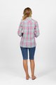 VASSALLI BUTTON FRONT GINGHAM SHIRT WITH TABS