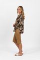 VASSALLI PRINTED LONG SLEEVE CHINESE COLLAR SHIRT WITH SIDE SPLITS