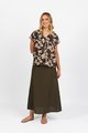 VASSALLI PRINTED DROPPED SHOULDER TOP WITH PLACKET