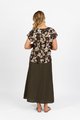 VASSALLI PRINTED DROPPED SHOULDER TOP WITH PLACKET