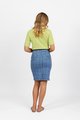 VASSALLI PRINTED DENIM SKIRT WITH BACK VENT