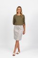 VASSALLI KNEE LENGTH SKIRT WITH CONTRAST BUTTONS AND TRIM