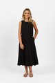 VASSALLI PLAIN LONG SLEEVELESS DRESS WITH ROUND NECK