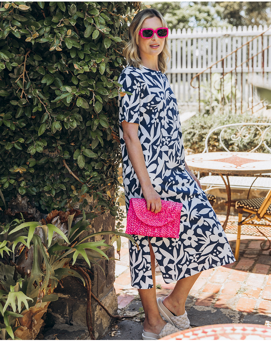 ELM STENCIL FLORAL TEE DRESS