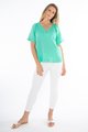 JUMP V NECK FLUTTER SHORT SLEEVE TOP