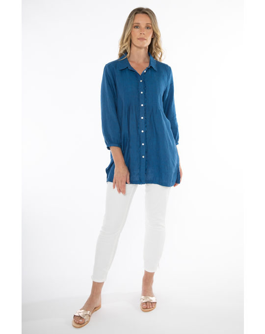 JUMP FRAYED TUNIC SHIRT