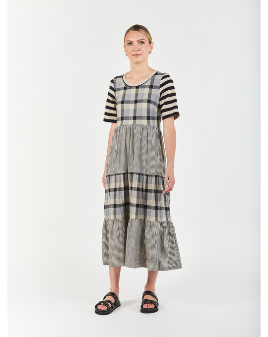 OBI MONOCHROME TIER DRESS