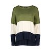 VASSALLI ROUND NECK TRI STRIPE DROPPED SHOULDER KNIT JUMPER