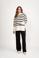 VASSALLI HIGH NECK RELAXED FIT SWEATER WITH SIDE SPLITS