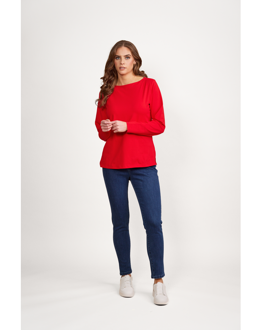 VASSALLI BOAT NECK LONG SLEEVE TOP