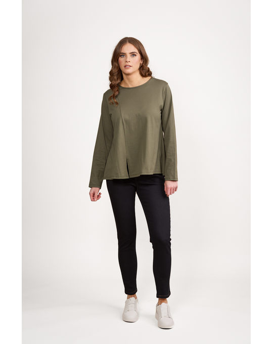 VASSALLI SWING TOP WITH OFF CENTRE SPLIT DETAIL