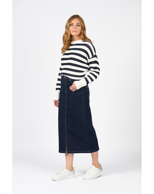 VASSALLI MID LENGTH SKIRT WITH CENTRE FRONT SPLIT