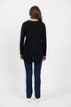 VASSALLI  MERINO LONG SLEEVE TOP WITH BACK BUTTON DETAIL