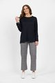 VASSALLI  MERINO LONG SLEEVE TOP WITH BACK BUTTON DETAIL