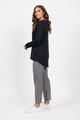 VASSALLI  MERINO LONG SLEEVE TOP WITH BACK BUTTON DETAIL