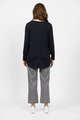 VASSALLI  MERINO LONG SLEEVE TOP WITH BACK BUTTON DETAIL