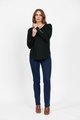 VASSALLI  MERINO V NECK TOP WITH BUTTON CUFF DETAIL