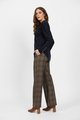 VASSALLI  MERINO V NECK TOP WITH BUTTON CUFF DETAIL