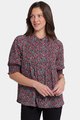 NYDJ S/S PLEATED PEASANT BLOUSE