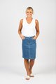 VASSALLI PLAIN DENIM SKIRT WITH BACK VENT