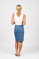 VASSALLI PLAIN DENIM SKIRT WITH BACK VENT