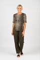 VASSALLI 3/4 SLEEVE ROUND KNIT TOP