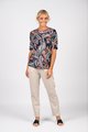 VASSALLI 3/4 SLEEVE ROUND KNIT TOP