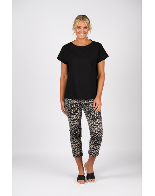 VASSALLI DROP SLEEVE TOP WITH STEPPED HEM 