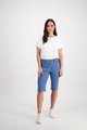 VASSALLI SLIM LEG CONTRAST STITCH DENIM SHORT