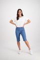 VASSALLI SLIM LEG CONTRAST STITCH DENIM SHORT
