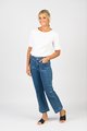 VASSALLI WIDE LEG ANKLE GRAZIER JEAN WITH FRONT PATCH POCKET