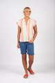 VASSALLI PRINTED DROP SHOULDER TOP WITH SHIRRING DETAIL