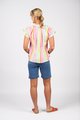 VASSALLI PRINTED DROP SHOULDER TOP WITH SHIRRING DETAIL