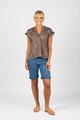 VASSALLI PRINTED DROP SHOULDER TOP WITH SHIRRING DETAIL
