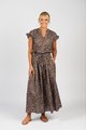 VASSALLI PRINTED DROP SHOULDER TOP WITH SHIRRING DETAIL