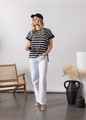 VASSALLI DROP SLEEVE TOP WITH STEPPED HEM